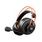 Headset gamer cougar immersa ti, driver 40mm, multiplataforma, cancelamento de ruído, preto/laranja