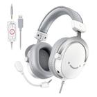 Headset Gamer Fifine H9, Som Surround 7.1, USB, Console e PC, Branco - H9W