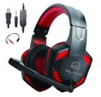 Headset Gamer Fone De Ouvido Microfone Hs884Rd Vermelho - Inland Sounds