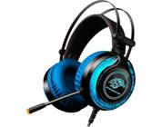 Headset Gamer K-mex AR-S930 com LED RGB Preto e Azul - KMEX