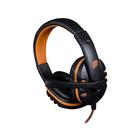 Headset Gamer Laranja Com Microfone Controle De Volume Haste Ajustável Conexão 2P2 Preto