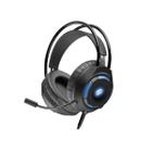 Headset Gamer OEX Kaster Led Azul USB Preto HS416