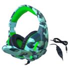 Headset Gamer TecDrive C/ Led e Controle Vol. Camuflado Agua/Verde/Preto - Naval PX6 - Tec Drive