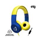 Headset Infantil P2 Estéreo Dobrável com Limitador de Volume Safe Kids ELG Joy Amarelo e Azul