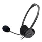 Headset Office Slim Fone De Ouvido Preto Com Microfone - Leonora