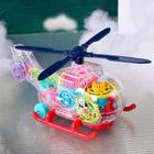 Helicóptero Brinquedo Engrenagem Mecânica Transparente Colorido