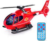 Helicóptero Musical Anda com Luzes e Sons e Bate e Volta de Controle Remoto - Goal Kids