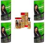 Hene Em Gel Rena Preto Natural 04x180gr Pouch+Brilho Magico Agua de Arroz Kit Tratamento 1Kg Incolor