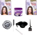 Hene em Po Divina Dama 02x50gr Jaborandi (Incolor, Chocolate, Preto, Azulado, Castanho) kit 502