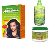 Hene Po Divina Dama Chocolate Amazonia 01x200gr+Creme Branco incolor 500gr+Creme Pentear Babosa 300g