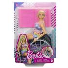 Hjt13 barbie fashionista boneca cadeira de rodas rosa