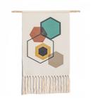 Home Boho Wall Tapestry Macrame Cotton Linen Knit Tassel Nordic Paintings Decor Background Tapestry For Living Room Bedroom Tapeçarias Decorativas