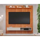 Home p/TV até 72 Pol Caravelas c/Bancada e Prateleira Ripado 180x185cm Cinamomo/Off White - Permóbili