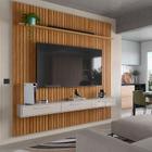 Home Painel Ripado 232cm x 250cm TV 75 Polegadas Bali 2.4 Lukaliam Freijo/Off White