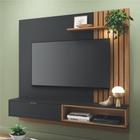 Home para TV Ripado e Portas Ivelis 1.6 Preto Noce - CasaH