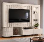 Home Theater Le Mans para TV até 70 Polegadas e Iluminária de Led Calata Off White Madetec