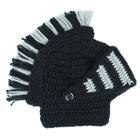 Homens Mulheres Engraçado Chunky MalhaDo Roman Knight Helmet Hat Contraste Cor Tassel Barbarian Crochet Earflap Beanie Skull Cap com Máscara facial Fantasia cosplay - Preto