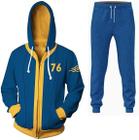 Hoodie Cosplay Costume Vault 33 para homens adultos em cetim