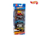 Hot Wheels Carrinho Matel Kit 5 Miniaturas Brinquedo Veículo Básico Metal Original Hotwheels Caixa