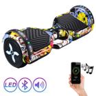 Hoverboard Led Bateria Longa Duração Bluetooth Alça + Bolsa