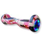 Hoverboard Overboard Skate Elétrico Led Rosa Camuflado Nº14