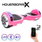 Hoverboard Rosa Feminino Com Led Bluetooth Bateria Grande