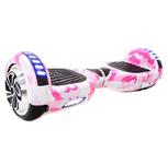 Hoverboard Skate Elétrico 6.5 Rosa Camuflado Led Bluetooth