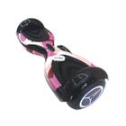 Hoverboard Skate Elétrico Rosa Camuflado Bluetooth E Led