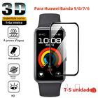 Huawei Band 9 8 7 6 Smartwatch Protetor De Tela 3D Vidro Temperado Curvo 1-5PCS Película Protetora