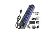 Hub 7 Portas Usb 2.0 Com Switch E Led Indicador - Rohs