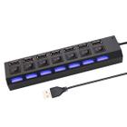 Hub 7 Portas Usb 2.0 Led C/ Chave Seletora Entrada P/ Fonte - GUIRO