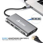 Hub Adaptador 10 Em 1 Tipo C Usb 3.0 Hdmi Rj45 Micro Sd Tf - VEDO