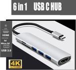 Hub Adaptador Com Usb Usb-c Hdmi Cartão Sd Micro Sd Led