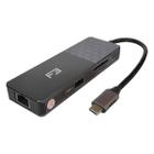 Hub Adaptador TIPO-C 7 em 1 X HDMI TIPO-C USB 3.0 Micro SD de LAN F3