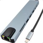 Hub Adaptador USB C Tipo-c Porta HDMI Rj45 para Mac Notebook PC