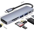 Hub Adaptador Usb Tipo C 6 Em 1 Com Hdmi Compatível Macbook