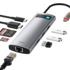 Hub Baseus USB-C Dock HDMI 4K 60Hz Alta definição USB 3.0 Cartão Memória SD TF USB-C PD 100W RJ45
