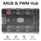 HUB Controle PWM 4pin e ARGB 5V 3Pin Cooler Master 6 Portas