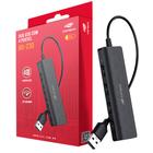 HUB USB 2.0, Com 4 Portas USB 2.0, HU-230BK, C3Tech, Plug and Play, Preto