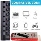 Hub USB 2.0 com 7 Portas, Cabo Extensor para Uso Profissional - LIPPIN