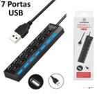 Hub USB 2.0 Plug and Play com 7 Portas e Cabo Extensor