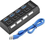 Hub Usb 3.0 4 Portas 5.0 Gbps Hi-Speed Com Switch On/Off Led Indicador