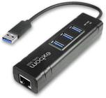 Hub USB 3.0 com 3 Portas + Adaptador USB para Lan Ethernet Gigabit Placa de Rede Externa UHL-300