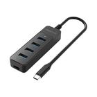 Hub USB 3.0 de Alta Velocidade com 4 Portas - Adaptador Tipo C Elough para PC e Computador