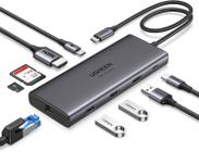 Hub USB-C 9 em 1 Ugreen HDMI 4K, USB-A 3.2, Ethernet - Cinza