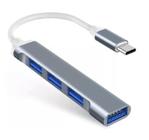 Hub Usb-C Type-C para 4 Portas Usb 3.0 5 Gbps para Notebook Prata