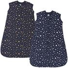 Hudson Baby Unisex Baby Premium Quilted Sleeveless Saco de Dormir e Cobertor Vestível, Estrelas Metálicas, 0-6 Meses