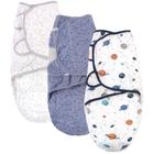 Hudson Baby Unisex Baby Quilted Cotton Swaddle Wrap 3pk, Espaço, 0-3 Meses