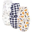 Hudson Baby Unisex Baby Quilted Cotton Swaddle Wrap 3pk, Floresta do Menino, 0-3 Meses