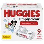 Huggies simplesmente limpam lenços umedecidos para bebês sem perfume, 9 pacotes flip-top (576 toalhetes no total), 64 contagem (pacote de 9)